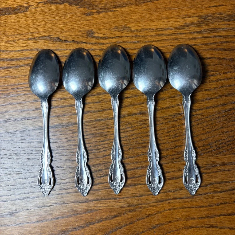 Brahms by Oneida Community Teaspoons Set of 5 Floral Replacement Flatware